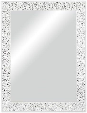 CHELY INTERMARKET Espejo de Pared Cuerpo Entero 50x70cm(62,50x77,50cm) Blanco-Plateado MOD148
