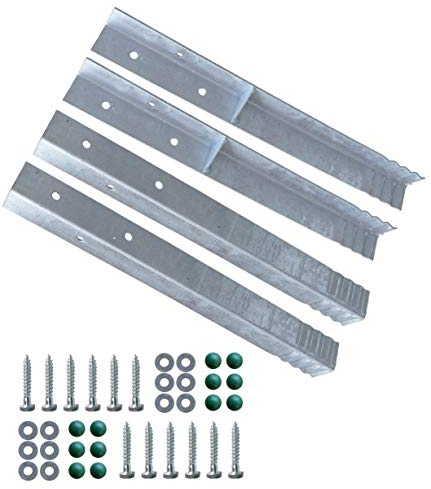Gartenwelt Riegelsberger Winkelanker für Spielturm und Schaukel feuerverzinkt 500x45x45mm Erdanker Grundanker zum Einbetonieren 4 Stück (Set)
