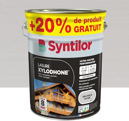 Syntilor - Lasure Xylodhone® Ultra Hautes Performances 8 Ans Gris Perle Satiné 5L+20%