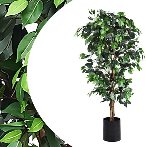 SPOTRAVEL 6FT Artificial Ficus Tree, Greenery Fake Plant