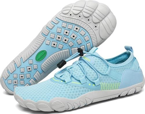 SAGUARO Badeschuhe Damen Herren Wasserschuhe Leicht Schwimmschuhe Schnell Trocknend Atmungsaktiv Strandschuhe Aquaschuhe rutschfeste Outdoor Barfußschuhe für Frauen Männer, Hellblau, 37 EU