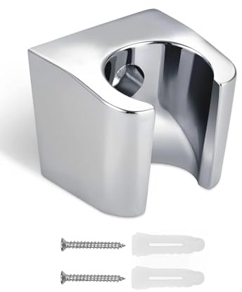 WJUAN Duschkopfhalterung Wand – Handbrause Halterung aus Zinklegierung, Silber, für Dusche, inkl. Schrauben & Dübel