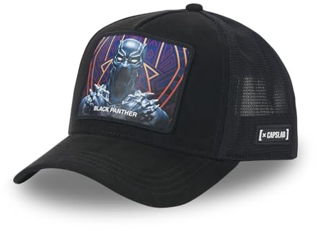 Capslab Black Panther Marvel Velours Schwarz Verstellbare Truckercap - One-Size