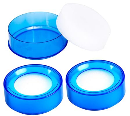 BRIGHTFUFU 3 STK Geldzählende Handfeuchte Vorrichtung Maschinenfilterzubehör Drehknopf Gürtelschlaufe Universelle Brosche Aquarium Dekorationshöhle Innenstecker Plug-Filter Körbe Blue Schwamm