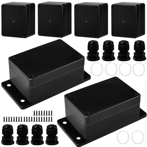 JNEYVIC Junction Box IP65 Small Waterproof Plastic Housing 2 Sizes Junction Box Plastic Electric Housing Black Junction Box Surface-Mounted Junction Box Junction Box Junction Box Junction Box Junction