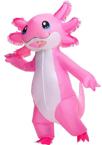 Poptrend uppblåsbar axolotl-kostym för barn, axolotl halloweenkostymer för barn, uppblåsbar kostymer, rolig maskeradfest