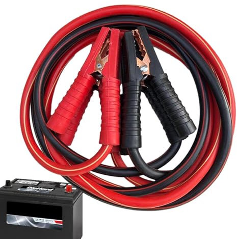 Cables de Batería JIEBWCHA para Coche y Motos - 3/4 M Pinzas de Arranque Cobre-Aluminio para Puente Automotriz