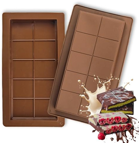 ZECOOK Moule Tablette Chocolat Dubai 2PCS - Moule Silicone Alimentaire sans BPA, Antiadhésif & facile à démouler - Moule Chocolat