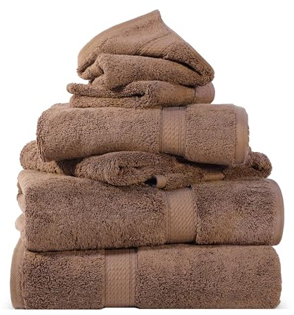 Superior - Ensemble de Serviettes, 6 pièces, Coton supérieur de 900 grammes, Chocolat