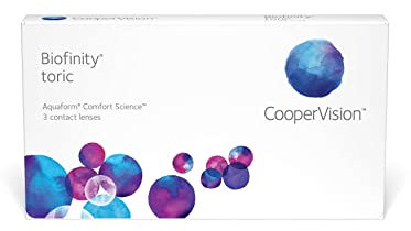 Biofinity Toric, torische Monatslinsen weich, 3 Stück / BC 8.70 mm / DIA 14.5 / CYL -0.75 / ACHSE 180 / -2.75 Dioptrien
