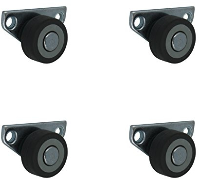 4 Stück 30 mm Kastenrollen Bettkastenrollen Kastenbockrollen Seitenrollen mit Softrad