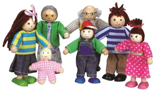 Sky-blue L50015 Holz - Biegepuppen Set. 7 teilig