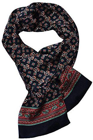 UK_Stone - Pañuelo clásico de seda para el cuello, diseño de estribos, doble capa Negro Talla única