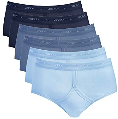 Men's Jockey Y-Front Cotton Briefs Multi Pack Of 6 Underwear Blue 42