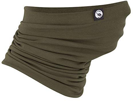 Stark SOUL multifunktionell duk – halsvärmare solid bomull bomull dubbla lager, kaki, one size