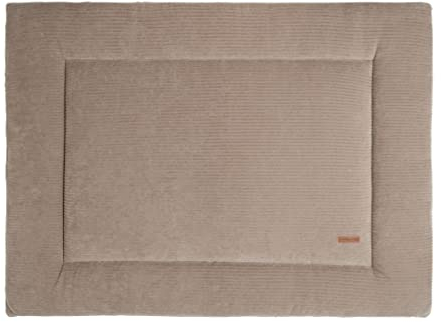 Baby's Only - Laufgittereinlage Sense - Gestrickte Krabbeldecke für Baby - Krabbeldecke mit Teddystoff - Für Jungen und Mädchen - Spieldecke mit Rib Corduroy - 75x95 cm - Clay