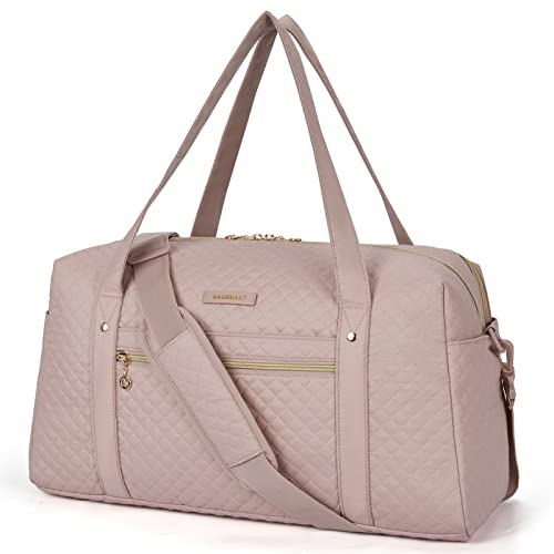 BAGSMART Reisetasche Handgepäck, Weekender Damen Overnight Bag Große Tragetasche mit Schuhtasche, Laptop Fach, Elektronik, Rosa