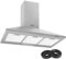 Baridi 90cm Chimney Style Cooker Hood with Carbon Filters, Stainless Steel - DH127