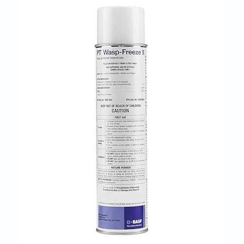 BASF PT Wasp-Freeze Insecticide for Wasp, Hornet, Yellowjacket & Spider Killer, Quick Knockdown Spray, Indoor or Outdoor Use, 14 oz Case of 12