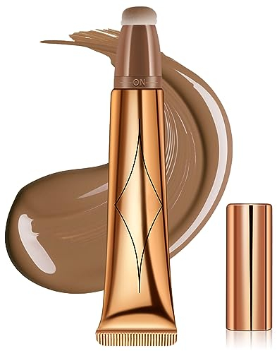 Volumoon Contouring Liquido con Applicatore Cuscino, Illuminante Viso Liquido, Contouring Stick Crema, Bronzer Blush Stick, Finitura Opaca Naturale Liscia A Lunga Durata (1#)