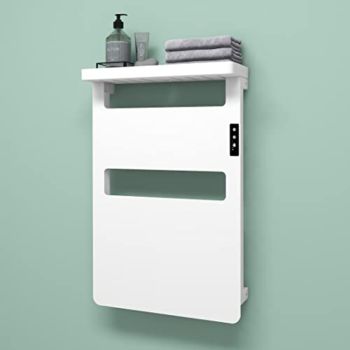 Evokor Towel Warmer with Timer for Bathroom, Towel Warmer Rack with Top Shelf, Heated Towel Rack Wall Mounted, Electric Towel Warmer, Towel Heater, Bath Towel Dryer, Hardwired or Plug-in - 28x18 inch
