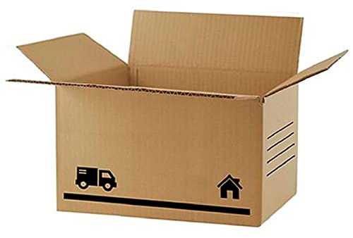 Tradineur - Pack de 12 Cajas de cartón Embalaje, mudanzas, cartón Reforzado y Resistente, Plegables y Reutilizables, envío Paquetes, almacenaje - 50 x 35 x 30 cm