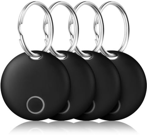 Ainiv Smart Tag 4-pack, Bluetooth-artikelsökare, artikelspårare kompatibel med Apple Hitta min (endast iOS), upp till 50 m/164 fot-räckvidd, IP67 vattentät, trådlös fjärrlokalisering för nycklar