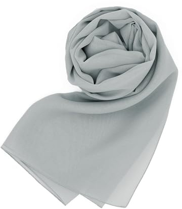 MAPIMANIA - Stola Elegante Donna Color Grigio per Cerimonia e Matrimonio Made in Italy, Scialle coprispalle estivo Chiffon 200x80, Sciarpa Copri spalle per abito