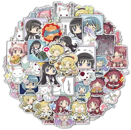 Magi Madoka Magica Aufkleber, 102 Pcs Kaname Madoka Niedlich Figur Vinyl Wasserdichte Stickers Für Party, Wasserflasche Scrapbook Laptop Skateboard Computer Für Teens Studenten