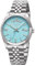 REGENT Herrenuhr Stahl/Hellblau BA-880