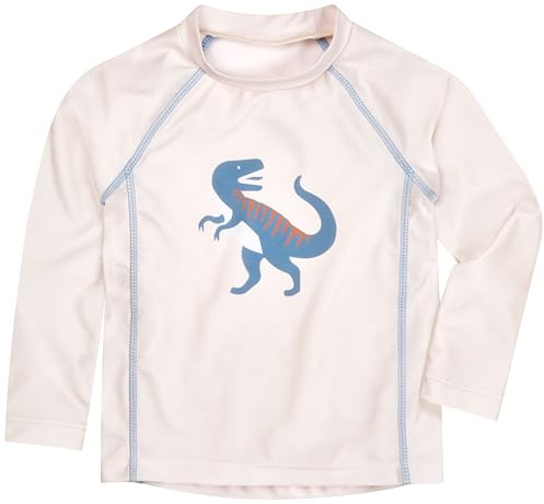 Playshoes Unisex barn Langarmshirt Rash Guard tröja, lång Ecru Dino, 86-92