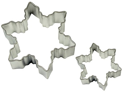 PME SC600 Plätzchen-und Kuchenausstecher mit Schneeflockenmotiv, kleines und großes Format, Sortiment, 2-teilig, Edelstahl, Silver, 7 x 2 x 7 cm