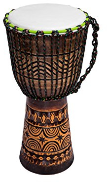Mienloco Trommel ohne Ziegenfell Djembe Drum in sehr hochwertiger Qualität inkl. Reisetasche (60cm)
