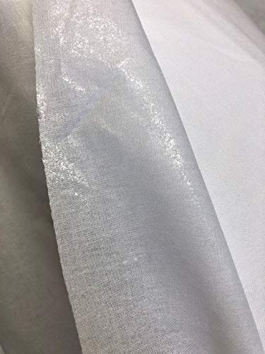 creadetex Tissu Toile Thermocollant entoilage Percale Blanc Coton Souple et résistant pour Renfort, Reparation, Thermo Adhesive Vetement au 0.50 Metre