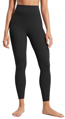 CRZ YOGA Butterluxe Super High Waist Leggings 25- Buttery Soft Womens Yoga Pants Workout Over Belly Black Medium