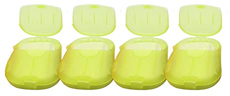 Gadgetime USA Paper Soap Sheets 4 Pack (20 Sheets Per Pack) - Portable Disposable - Foaming Hand Washing Scented Bath Slice Soap Sheets for Indoor, Travel, Camping, Hiking, Outdoor (Yellow)