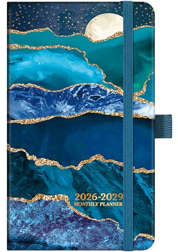 2026-2029 Pocket Planner - 3 Year Monthly Calendar/Planner 2026-2029, JULY 2026 - JUNE 2029, 6.4 x 3.8, 60 Notes Pages, Elastic Closure, Pen Loop, 2 Book Marks, Inner Pocket