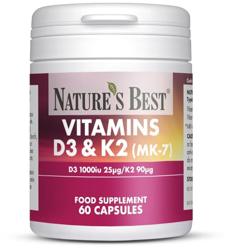 Nature's Best Bone & Immune Boost - High Strength Vitamin D3 1000iu & K2 90µg - Optimal Support for Bones, Teeth, and Immune Function - UK Made - 60 Capsules (2 Months' Supply)