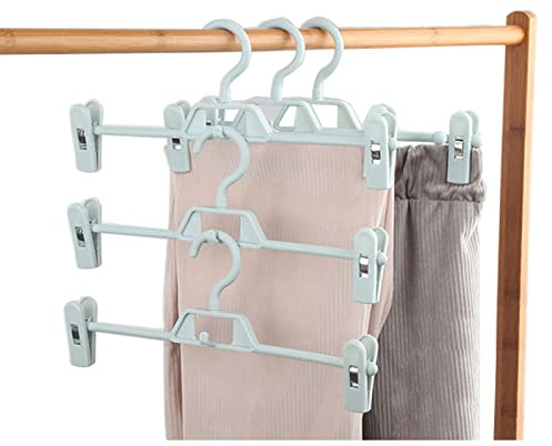 MULAIDI 5 percheros de plástico ajustables para pantalones, faldas, sujetadores, pinzas de ropa, ropa interior, ropa interior, organizador de ropa, perchas de plástico para ahorrar espacio