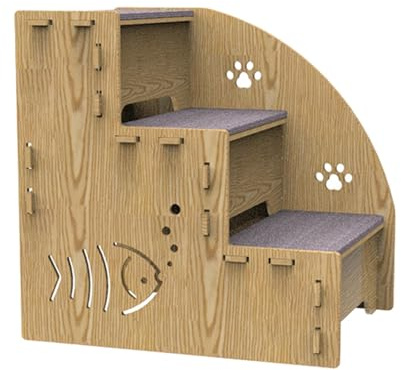 SVCEQZE Escalier pour animal domestique, canapé, rampe pour animaux domestiques, à 3 marches, pour le lit, rampe intérieure équilibrée, antidérapante, pour petits chiens, chats et