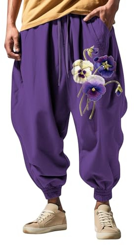 Pantalon de Jogging Cargo Harem Streetwear Hommes Sarouel Style Japonais Pantalon Pants Pantalon de Sport Jogging Hip Hop Streetwear Plage Poche élastique à la Taille Cordon de Serrage
