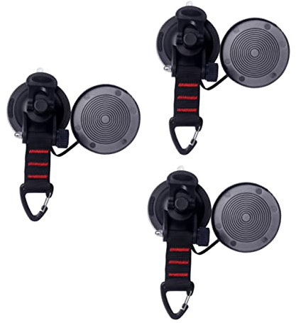 BESPORTBLE 3 Piezas Ventosa De Dosel Rueda Accesorios para Toldos De Coche Pabellón Accesorios para Acampar Camper Ganchos para Colgar Al Aire Libre Gancho para Chupar Ventana Lona Paño Black