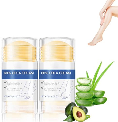 Soleneva 2 Stück Urea Fußcreme 60%, Anti-Cracking Foot Cream für Fusscreme Sehr Trockene Füsse, Hornhautentferner Creme, Feuchtigkeitsspendende Fusspflege Creme, Fußpflege Set für alle Hauttypen