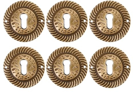 iplusmile 6 Plaques Cache-Trous de Serrure Rondes Laiton 1,57 Épaisseur 0,08 Rénovation Rapide Meubles Anciens pour Tiroirs & Armoires Style Vintage