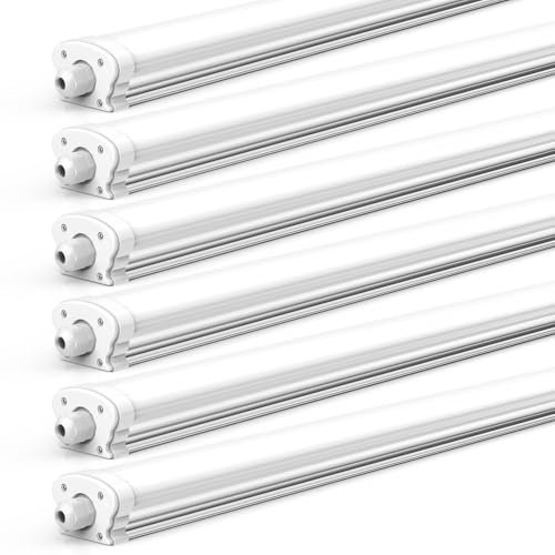 JESLED - 6er Sst LED Feuchtraumleuchte 120cm IP65-30W 5200 Lumen - 4000K Neutralweiß - Verknüpfbar - Kellerleuchte, Nassraumleuchte - Feuchtraum Wannenleuchte