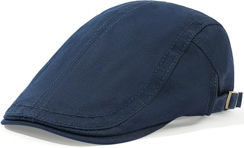 Lynmquober Men's Vintage Newsboy Cap Ivy Irish Adjustable Beret Driving Hat Navy