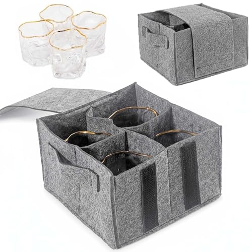 Soporte para Tazas de Camping,2PCS Portavasos de Fieltro para Autocaravana,Bolsa de Fieltro, Portavasos Camping, Organizador Platos Bolsa, para 8 Tazas ,Autocaravanas Accesorios, para Caravana,Cocina