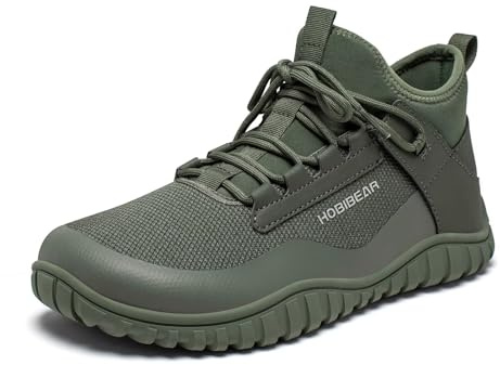 HOBIBEAR Barefoot Minimalist Shoes Womens Mens | Zero Drop | Wide Width knit boots(army green Women 6/Men 5)