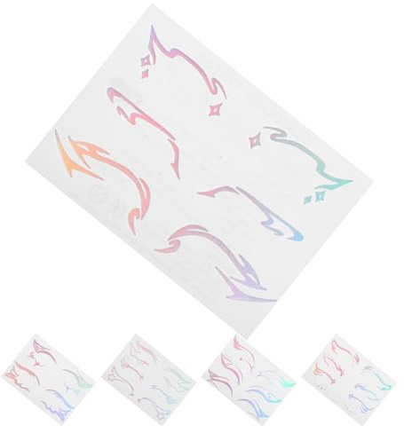 ULTECHNOVO 5 fogli Adesivi Trucco Occhi Olografici per Festival Musica Feste e Carnevale Tatuaggi Temporanei Facili da Applicare per Look Accattivante