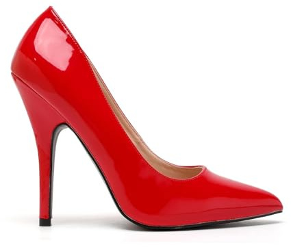 Gizelle Escarpins Pointus à Talon Aiguille pour Femme - pour fête, Club, Travail - Taille 36-46, Rouge/Motifs, 36 EU